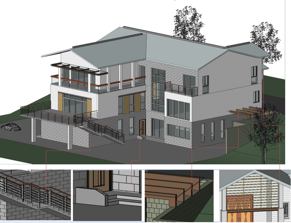 教学目的: 让学生以三层小别墅为例,结合revitarchitecture功能详解